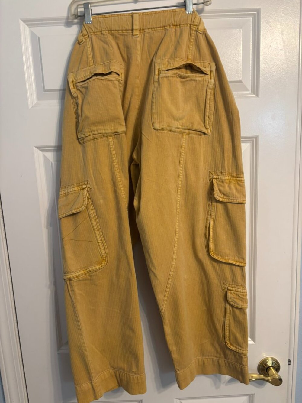 Free People Tahiti Pull On Cargo Pants in Yellow - Picture 6 of 7